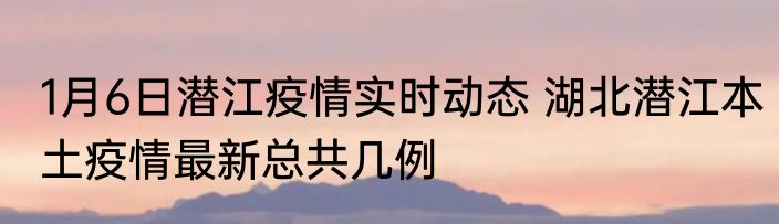 1月6日潜江疫情实时动态 湖北潜江本土疫情最新总共几例