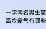 一字网名男生高冷霸气 一字网名男生高冷霸气有哪些