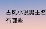 古风小说男主名字 古风小说男主名字有哪些