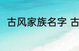 古风家族名字 古风雅致的家族名字